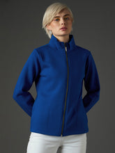 Royal Blue Fleece Front Zipper Jacket SASSAFRAS